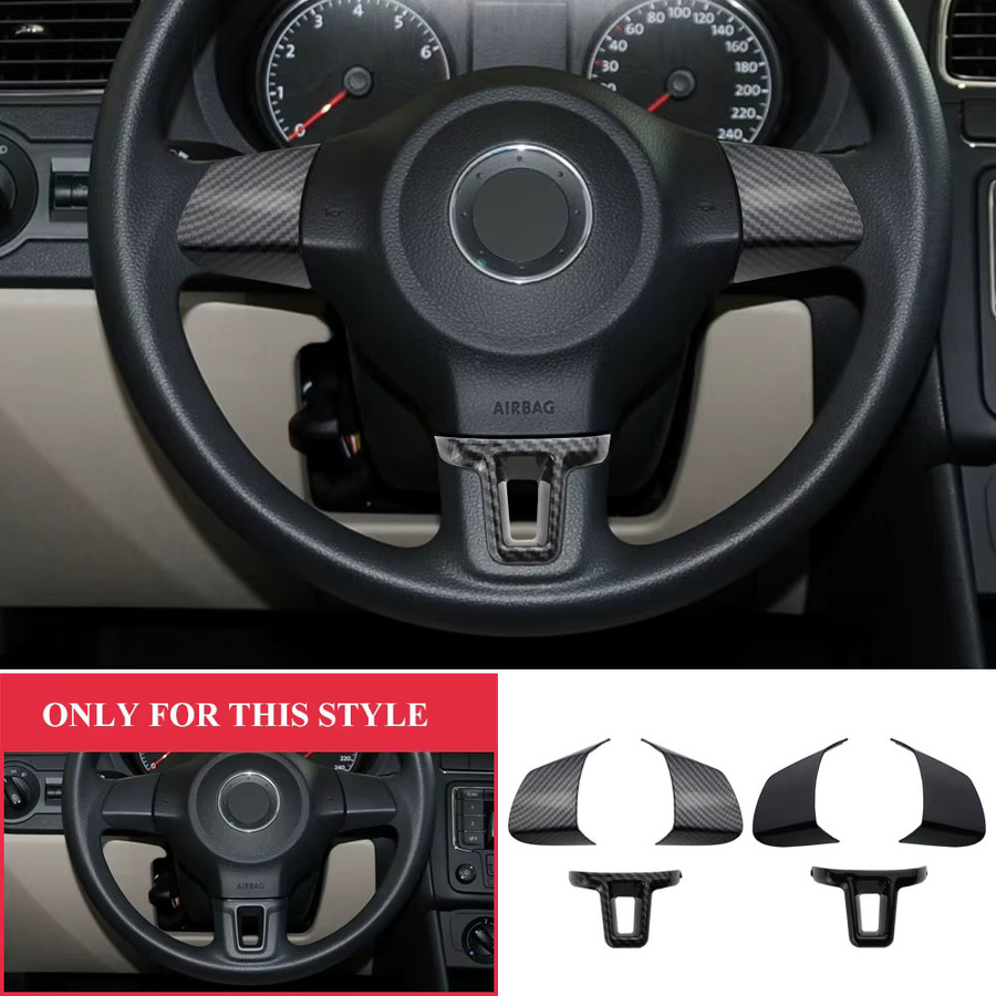 Lenkradabdeckung für Volkswagen VW Jetta Golf 6 Bora Polo Touran Eos Caddy 2009-2014 in Schwarz - Bild 3