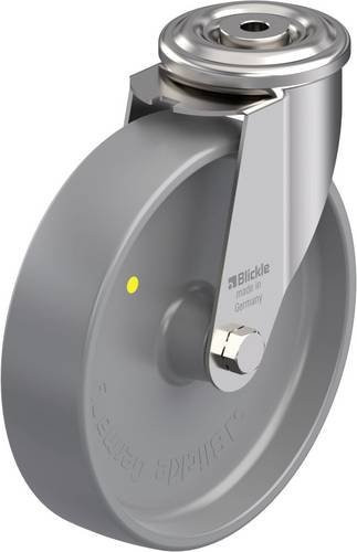 Blickle LEXR-PO 200G-ELS Edelstahl-Lenkrolle in Grau mit poliertem Edelstahl und Kunststoffrad, Durchmesser: 200 mm, Tragfähigkeit: 300 kg - Bild 1