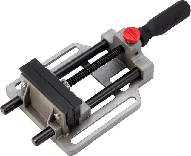 LUX-TOOLS Maschinenschraubstock aus Aluminium in Grau mit 90 mm Spannweite - Bild 1