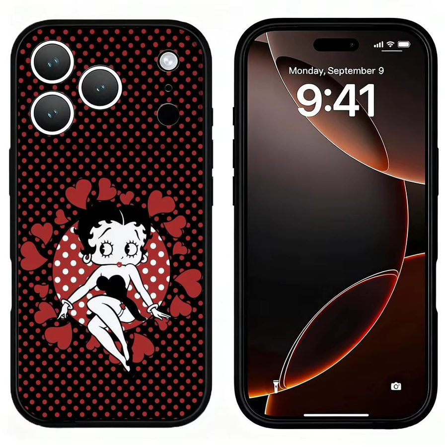 Süße B-Bettys Girl B-Boops Handyhülle für iPhone 11 bis 17 Pro Max Plus Air Mini in Schwarz - Bild 5