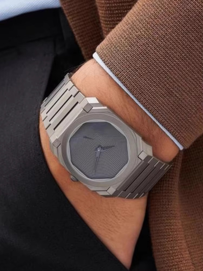 Armbanduhr Herren, Quarz, Edelstahl, Silber, Eckig - Bild 3
