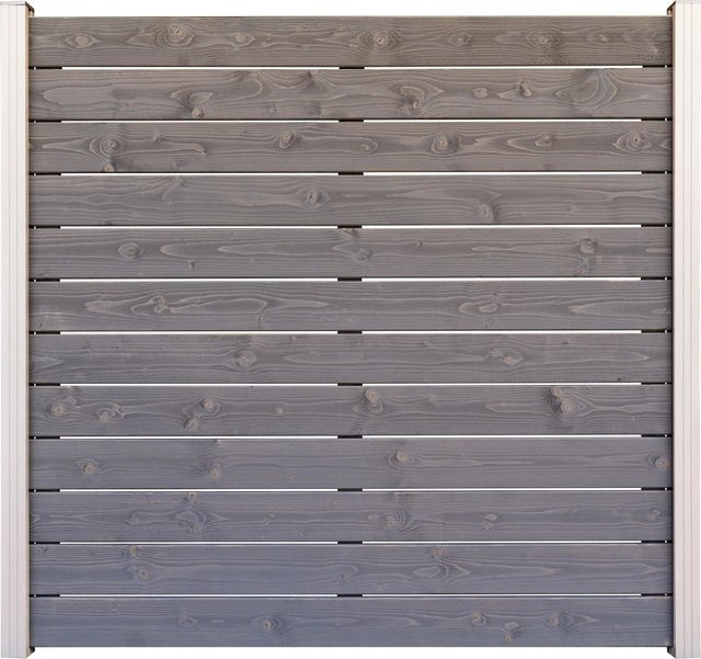 GartenLand Steckzaun Manchester MA05 aus Fichte, Hellgrau lasiert, B/H: 180 x 180 cm - Bild 1