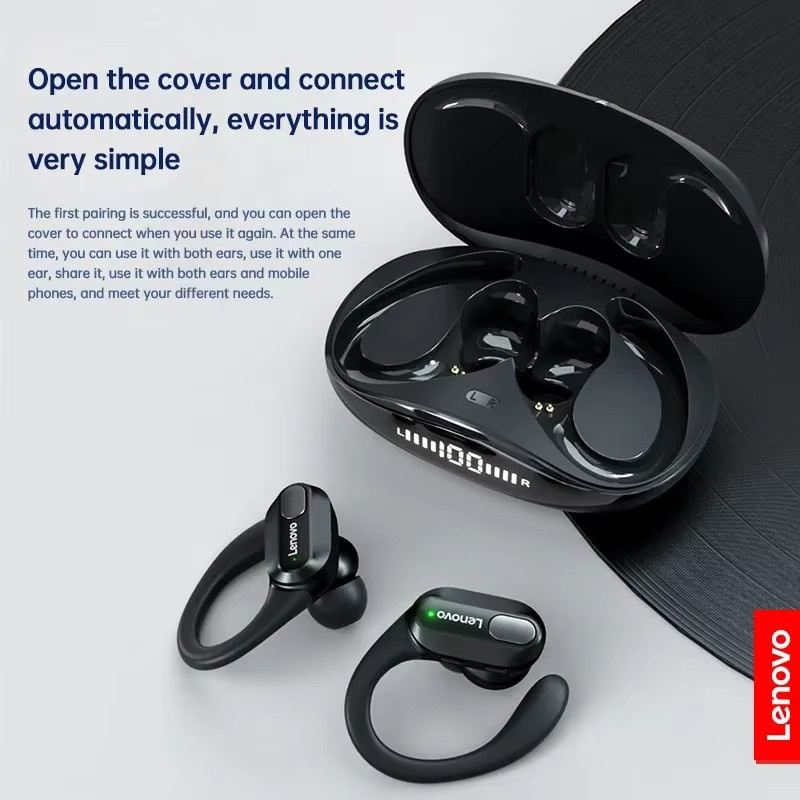Lenovo XT80 Bluetooth 5.3 Kopfhörer in Schwarz mit Mikrofon, Rauschunterdrückung und wasserdichtem Design - Bild 4