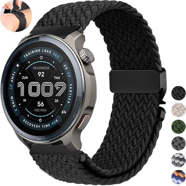 Huami Uhrenarmband Nylon, 20 22 mm, Schwarz, Unisex - Bild 1
