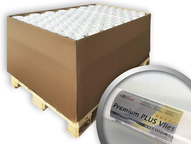 PROFHOME PremiumVlies Plus Armierungsvlies glatt, Weiß, 1925 m2 (77 Rollen à 25 m2) - Bild 1
