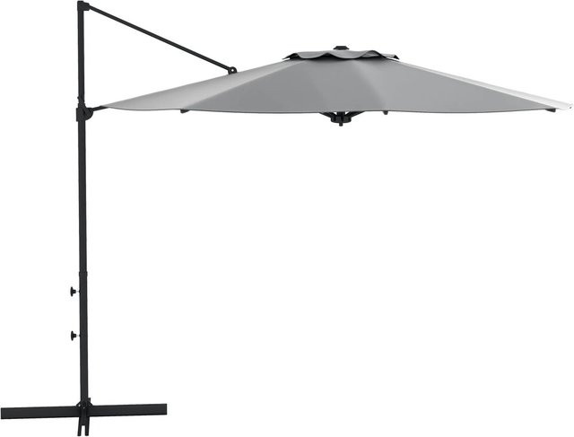 Outsunny Ampelschirm aus Metall und Polyester in Dunkelgrau, Durchmesser: 294 cm, Höhe: 242 cm - Bild 1