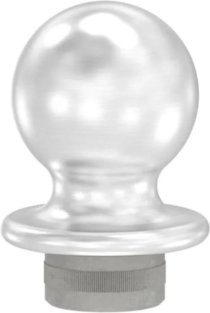 FeNau Kugelrohrknopf aus Edelstahl in Silber, gebürstet, für Ø 33,7 x 2,5 mm - Bild 1