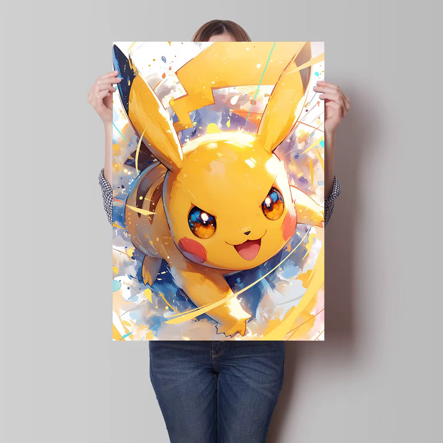 TAKARA TOMY Pokemon Anime Leinwandbild mit Pikachu und Bulbasaur als Wandkunst für deine Home Dekoration - Bild 2