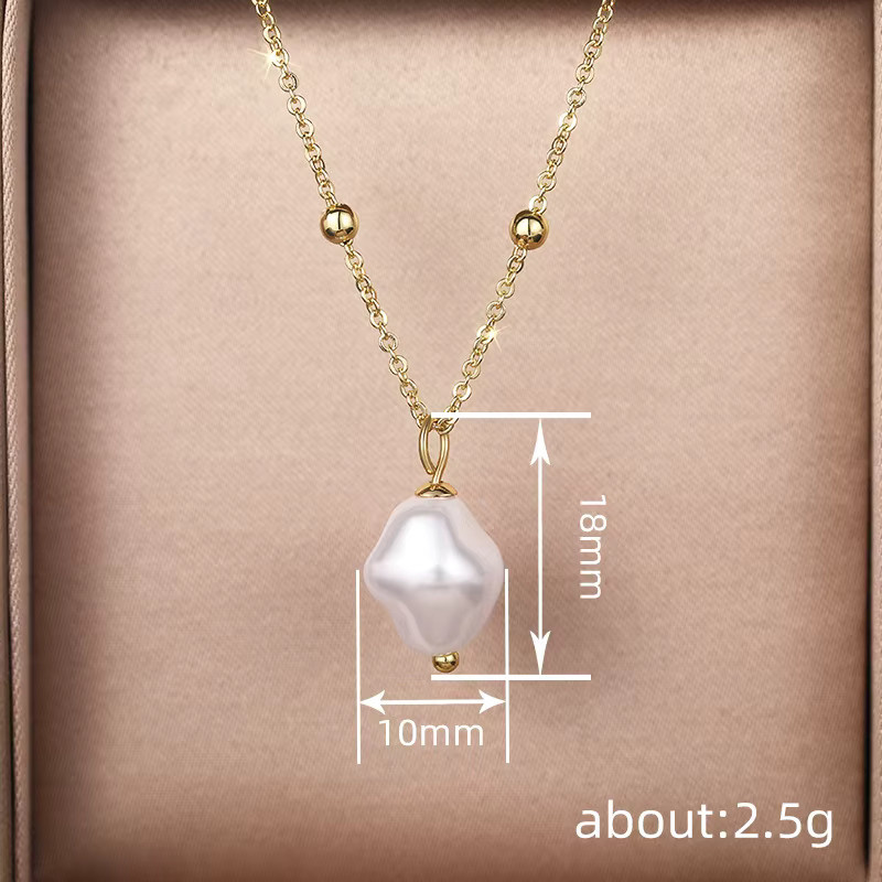 Huitan Halskette mit Anhänger, Perle, Gold, Damen - Bild 5