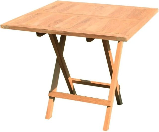 Lex Premium Teak Gartentisch quadratisch klappbar braun B/T/H: 80 x 80 x 75 cm - Bild 1