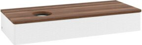 V&B Waschtischunterschrank Antao mit Frontstruktur und Beleuchtung, Farbe: Weiß, B/T/H: 120 x 50 x 19 cm - Bild 1
