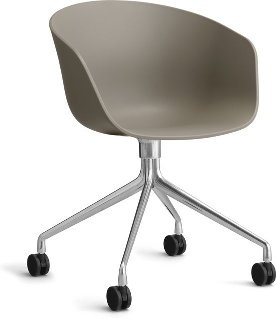 HAY About A Chair AAC 24 Schalensessel in Beige mit Stahlgestell und Drehfunktion - Bild 1