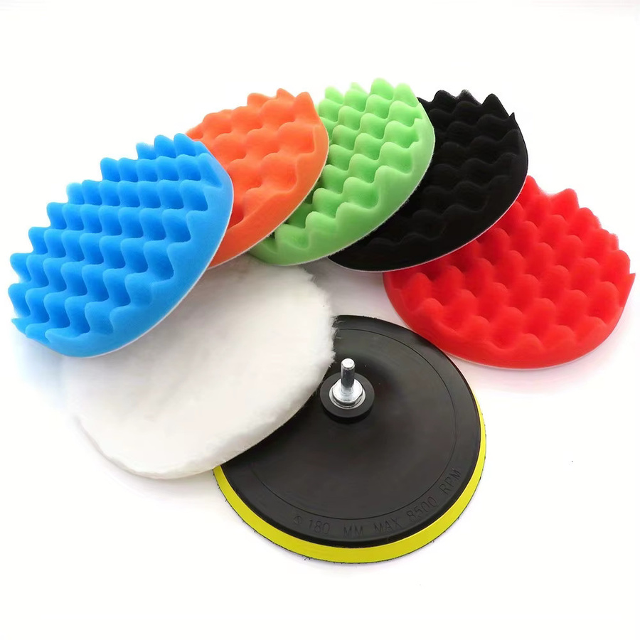 8-teiliges Set LouCnloin Auto-Polierscheiben mit selbstklebenden Polierpads und Schwämmen für Polieren und Wachsen, 4 Zoll und 5 Zoll, Mehrfarbig - Bild 6
