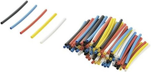 TRU Components Schrumpfschlauchsortiment Bunt, 125 Stück, Schrumpfrate 2:1, 1.60 mm und 0.80 mm - Bild 1