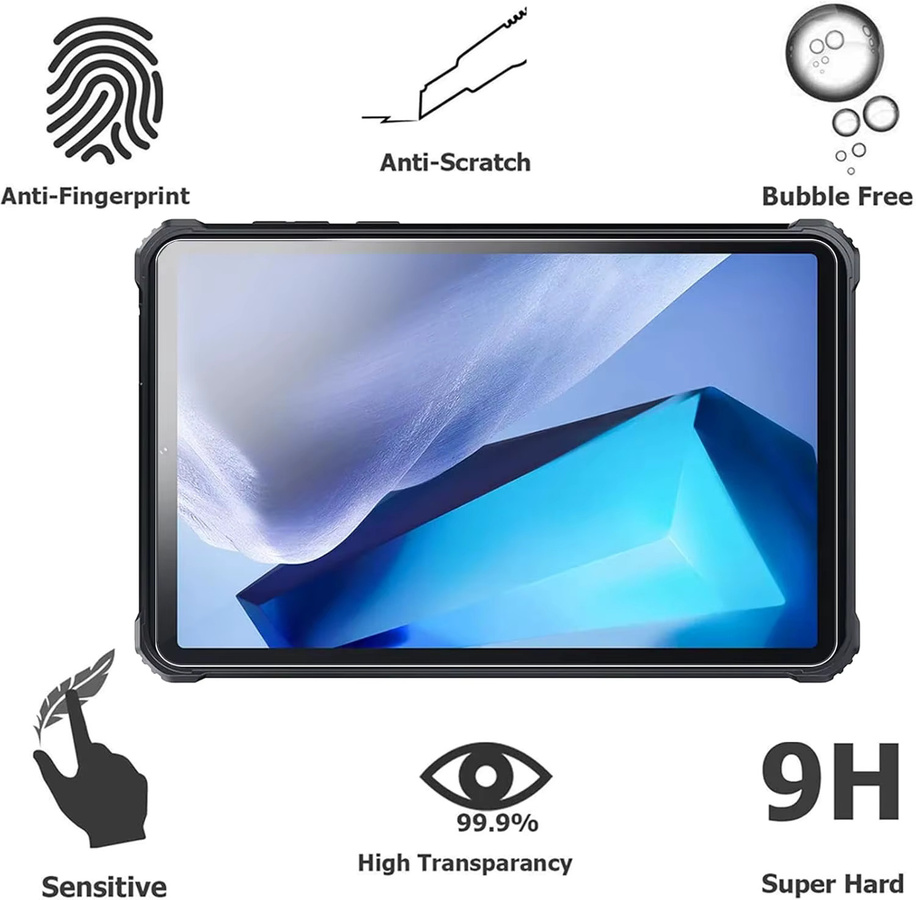 Oukitel Displayschutzfolie aus gehärtetem Glas für RT3 und RT3 Pro (2022/2023), 8 Zoll, transparent, HD-klar und kratzfest - Bild 2