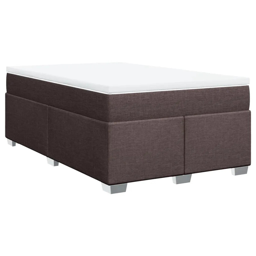 vidaXL Boxspringbett mit Matratze Dunkelbraun B/T/H: 120 x 200 cm, Hybrid mit Taschenfederkern - Bild 2