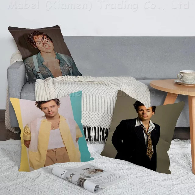 Personalisiertes Kissen mit Bild und Text von Sängerin H-Harrys S-Styles zur Heimdekoration, B/B: 45 x 45 cm - Bild 1