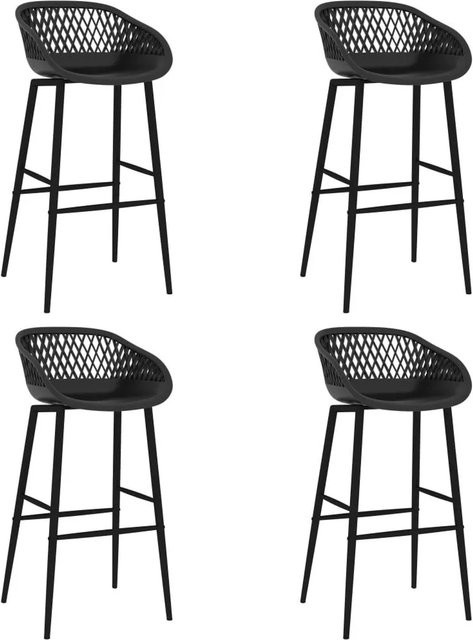 vidaXL Barhocker 4er Set Schwarz aus Metall und PP - Bild 1