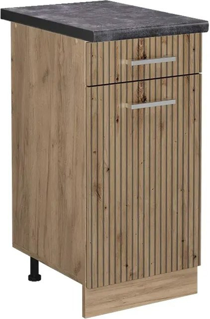 Vicco Küchenunterschrank R-Line Artisan-Eiche Goldkraft Eiche Anthrazit B: 40 cm, H: 81,6 cm, T: 60 cm - Bild 1