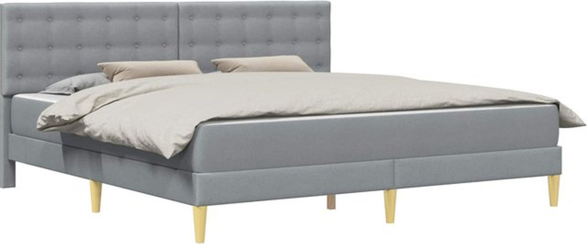 Modernes Polsterbett mit Matratze von vidaXL in Grau aus Stoff, B/T: 200 x 200 cm - Bild 1