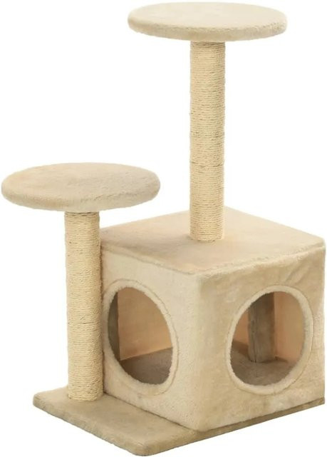 vidaXL Katzen-Kratzbaum aus Sisal und Plüsch in Beige, Höhe: 60 cm, Breite: 40 cm, Tiefe: 30 cm - Bild 1
