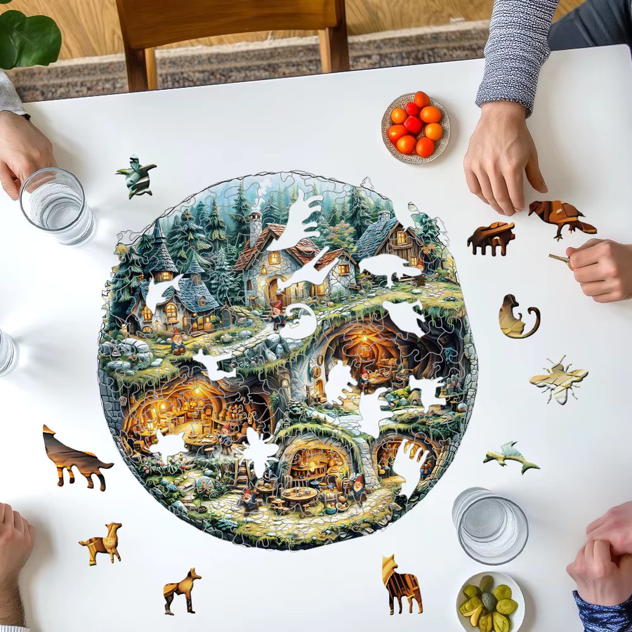Supretty Rundes Holzpuzzle Märchenwald-Zwergdorf, ab 14 Jahre - Bild 5