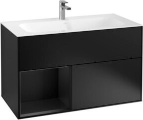 V&B Waschtischunterschrank Finion Wandbeleuchtung in Blau lackiert, B: 99,6 cm, H: 49,8 cm - Bild 1