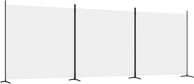 vidaXL 3-teiliger Paravent aus Stoff in Weiß B: 525 cm, H: 180 cm - Bild 1