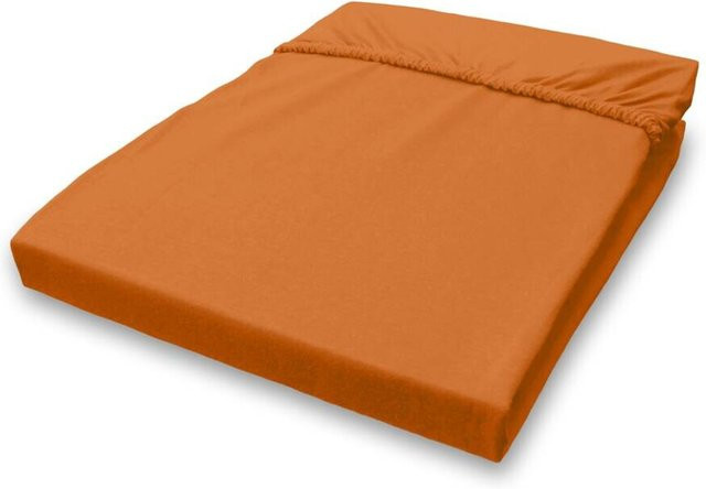 Pocoline Jersey Spannbetttuch aus Baumwolle in Rost, B/H/T: 180 x 28 x 200 cm - Bild 1