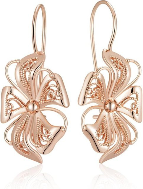 Hängeohrringe Kupfer, Roségold, Blume, Damen - Bild 1