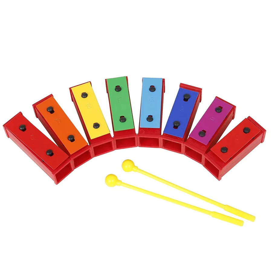 Orff Early Education Achtfarbene Handglocke mit Klopfstift, Bunt / Mehrfarbig - Bild 2