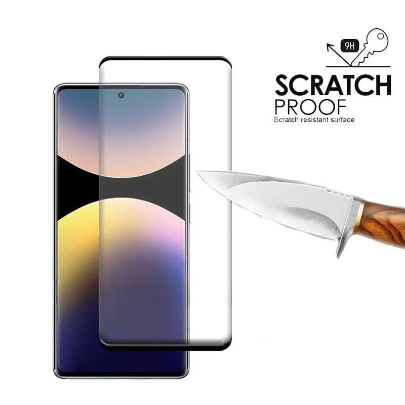 4er-Pack Xiaomi Redmi Note 14 Pro 4G Displayschutzfolien aus gehärtetem Glas, transparent, voll gebogen und bruchsicher - Bild 2