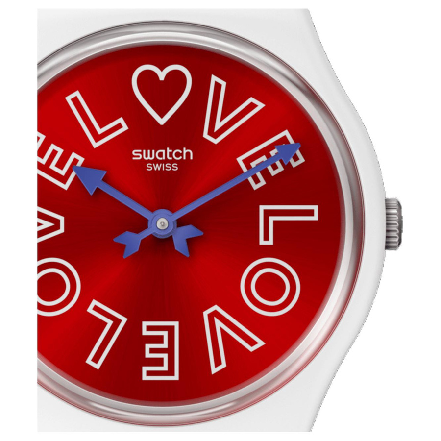 Swatch Armbanduhr, Quarz, Silikonarmband, 34 mm, Rot, Unisex - Bild 3