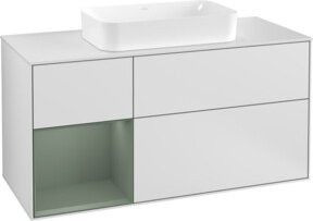 V&B Waschtischunterschrank Finion mit Wandbeleuchtung, Weiß lackiert, Breite: 120 cm, Tiefe: 50,1 cm, Höhe: 50,1 cm - Bild 1