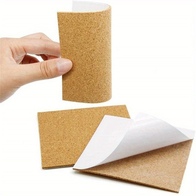 50er Set selbstklebende quadratische Kork-Unterlegscheiben Anti-Rutsch-Pads in Braun, Durchmesser: 9 cm, Dicke: 0,1 cm - Bild 1