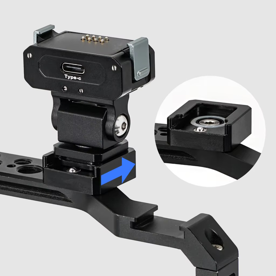 DJI Magnetischer 360 Montageadapter mit Schnellverschluss und USB-C Ladefunktion für OSMO Action 5 Pro und Action 2, Schwarz - Bild 1