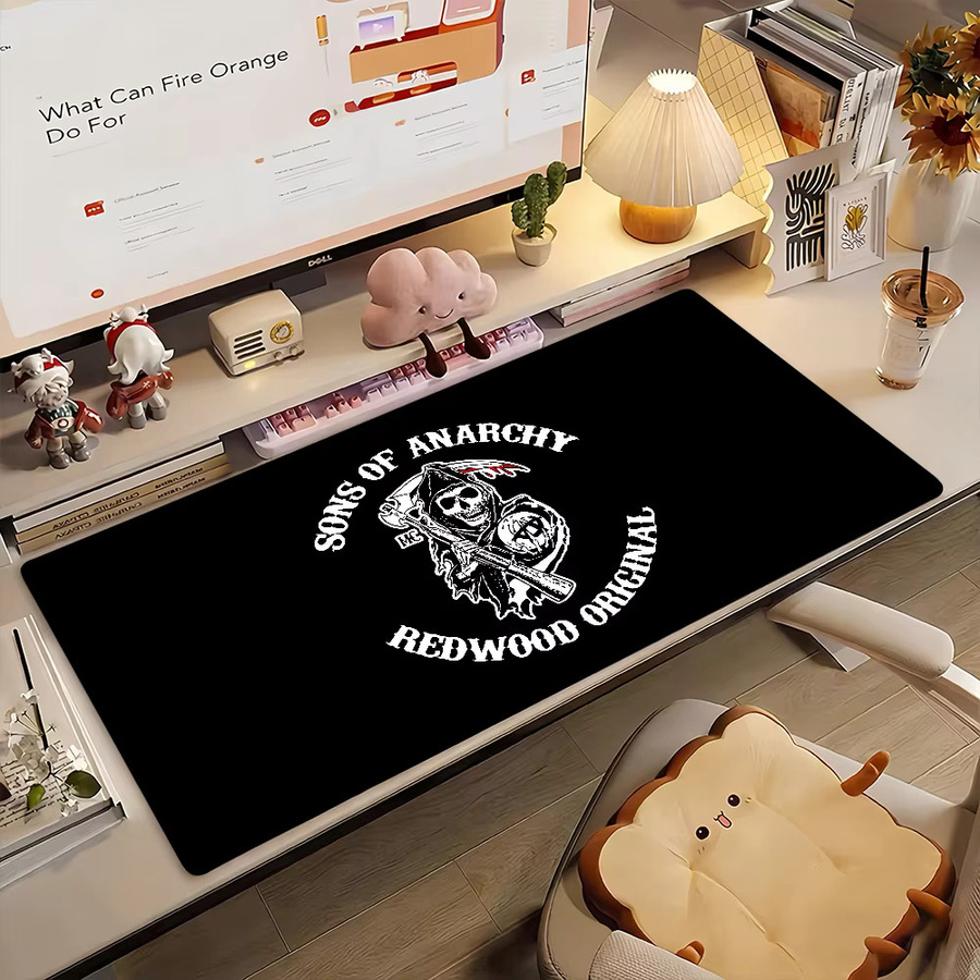 S-Sons Of A-Anarchy XXL Mousepad Schwarz rutschfeste Schreibtischunterlage für PC und Laptop - Bild 2