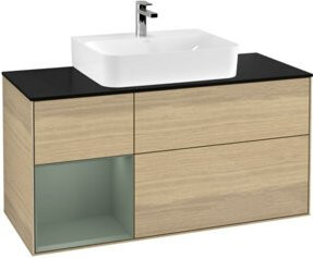 V&B Waschtischunterschrank Finion Wandbeleuchtung in Eiche lackiert, Breite: 120 cm, Höhe: 60,3 cm, Tiefe: 50,1 cm - Bild 1