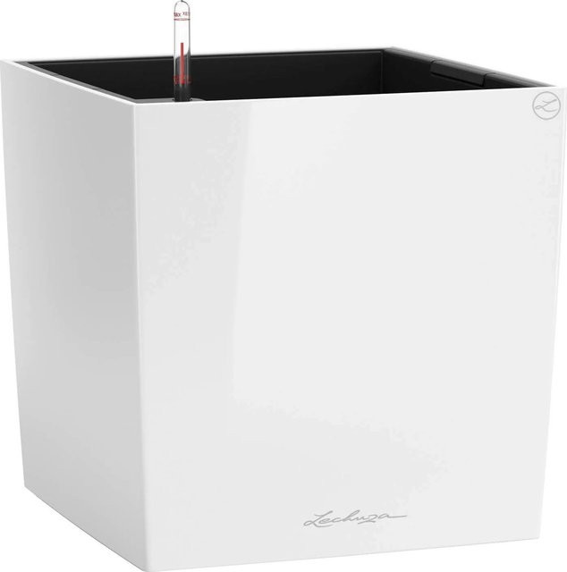 Lechuza Pflanzgefäß Cube Premium in Weiß Hochglanz, B/T/H: 40 x 40 x 40 cm - Bild 1