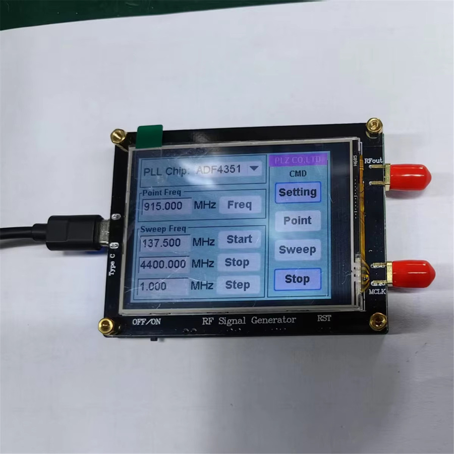 JDLQ RF Signal Generator mit Touchscreen und USB-Kabel, ADF4351 PLL Sweep Generator, Schwarz - Bild 2