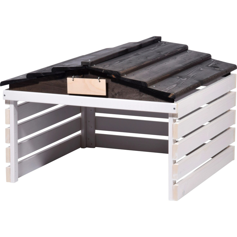Dobar Mährobotergarage mit abnehmbarem Dach in Weiß/Schwarz B/T/H: 78,5 x 52,5 x 74 cm - Bild 2
