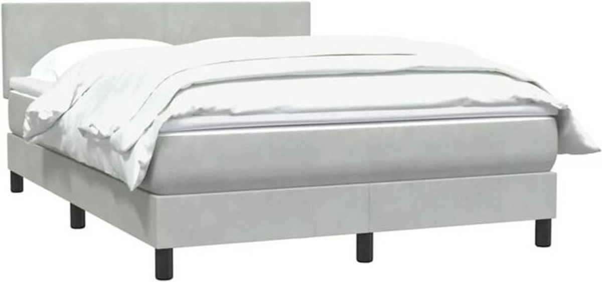 vidaxl Boxspringbett mit Matratze in Grau aus Samt, B/T/H: 160 x 220 cm - Bild 1