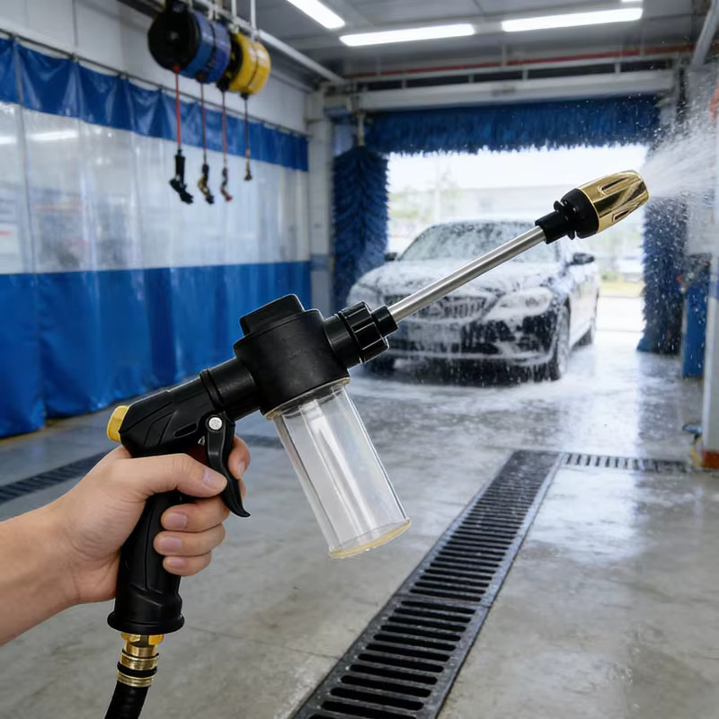 FLOWERS SPRAL Hochdruck-Wasserpistole zur Autoreinigung und als Rasensprinklerkopf in Schwarz - Bild 4