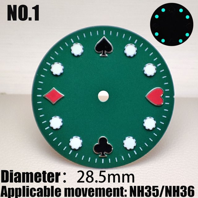 OUMASHI Uhrenzifferblatt, Einzel-/Doppelkalender, 28,5/29 mm, für NH35/NH36 Uhrwerk - Bild 1