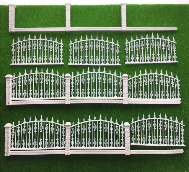 MDWD Modelleisenbahn Eisenbahn Gebäude Zaun Wand, 1:87 (Spur H0), Kunststoff - Bild 1