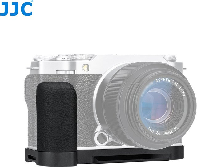 JJC L-förmiger Metall-Handgriff für Fujifilm X-M5 in Schwarz mit Arca Swiss Schnellwechselplatte und Silikon-Handgriff - Bild 1
