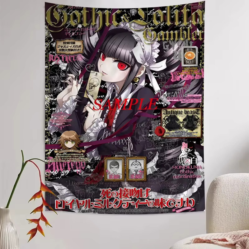 VIKAMA Teya Wandteppich Gothic-Animation Anime Wandtuch in Multicolour, Breite: 130 cm, Höhe: 130 cm - Bild 1