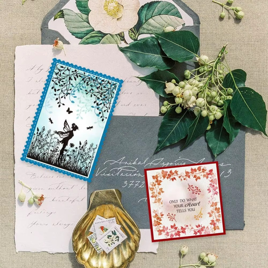 Rebeecken Transparenter Silikon-Stempel mit Pflanzen- und Blumen-Silhouette - Bild 4