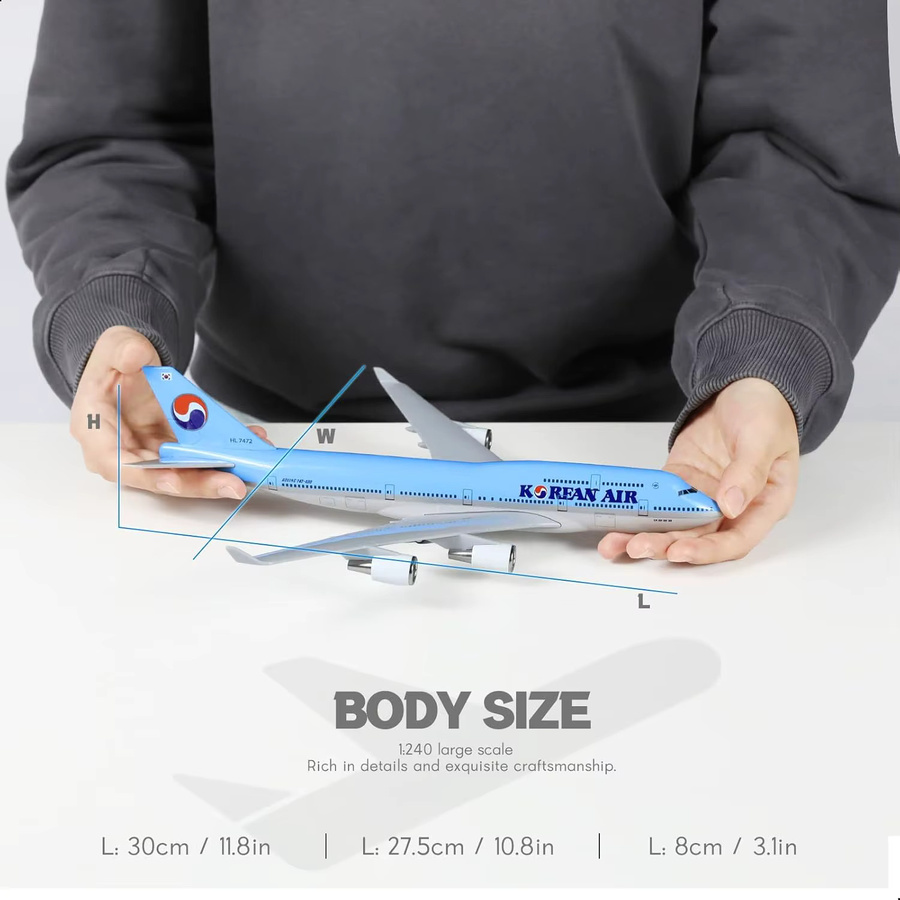 ZOCO Koreanisches B747 Flugzeugmodell-Set, 1:240, Harz, Set - Bild 2