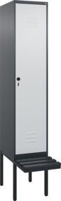 C+P Spind Classic PLUS Garderobenspind mit Sitzbank, 1 Abteil, Schwarzgrau, B/T/H: 212 x 40 x 81,5 cm - Bild 1